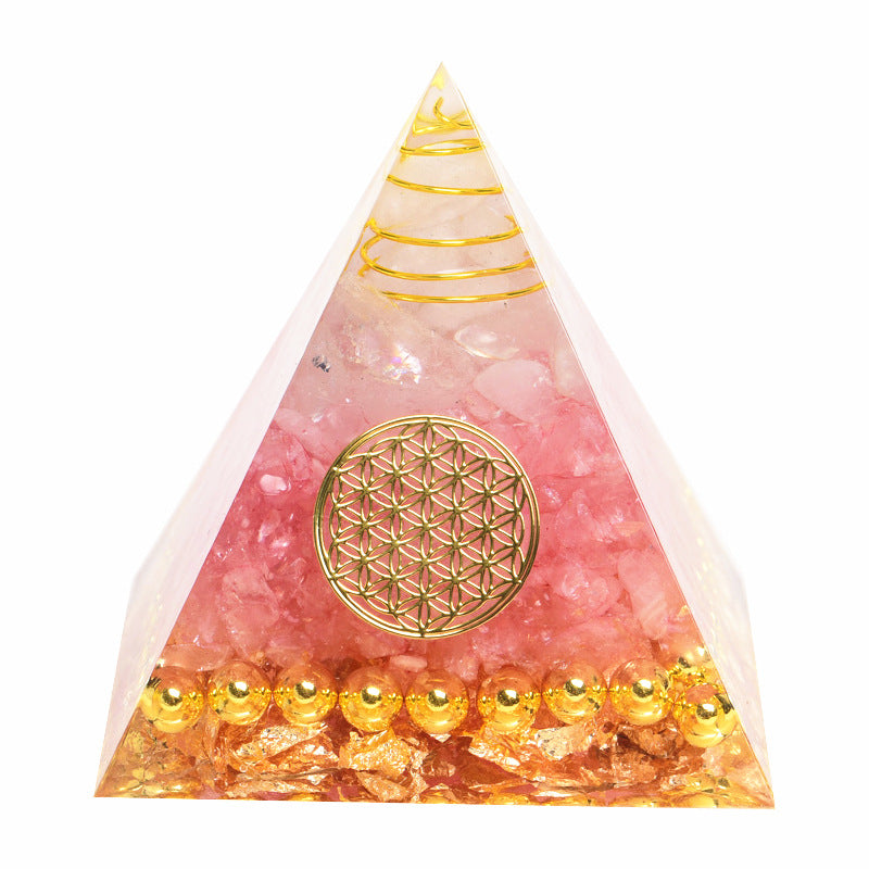 Natural Tiger Eye Orgonite Pyramid: Healing Crystals, Reiki Chakra Energy Generator