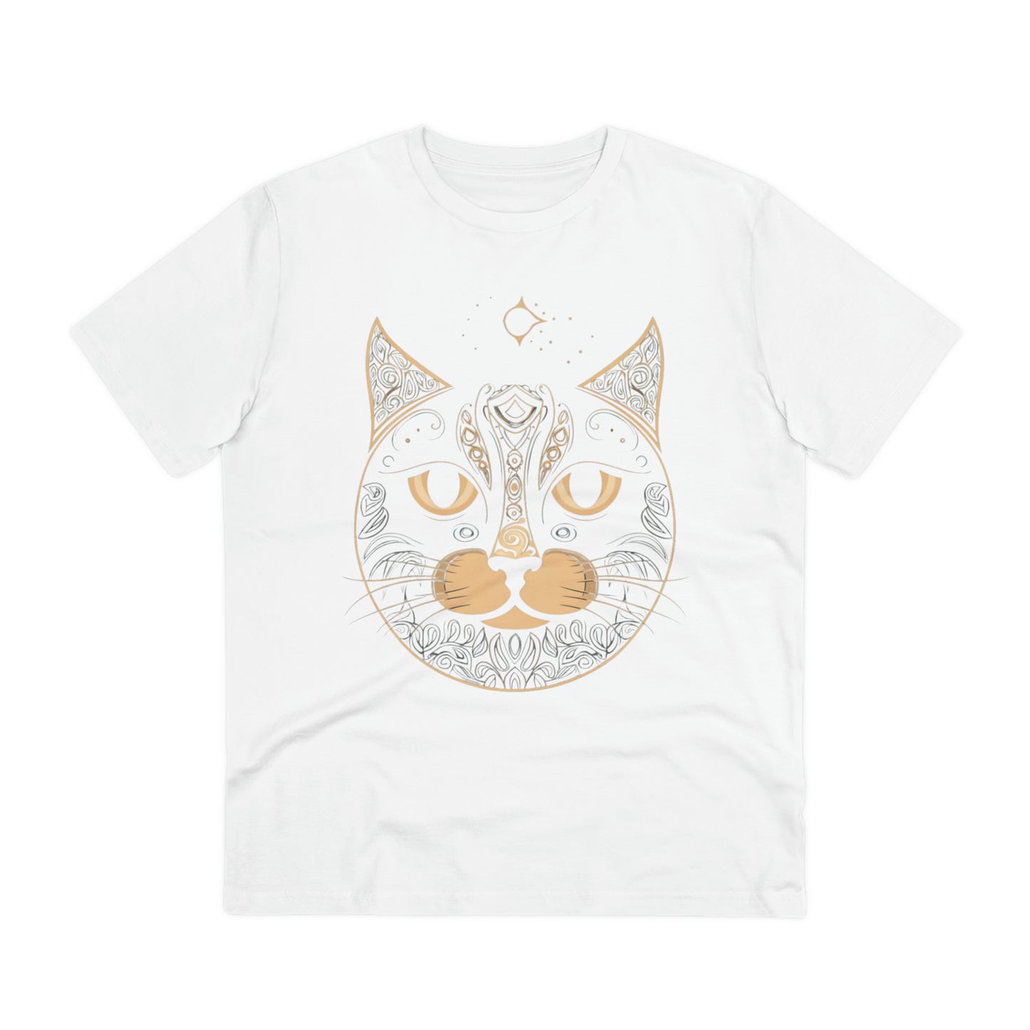 Zen-Inspired: 100% Organic Custom Cat T-shirt - Unisex Bohemian Style