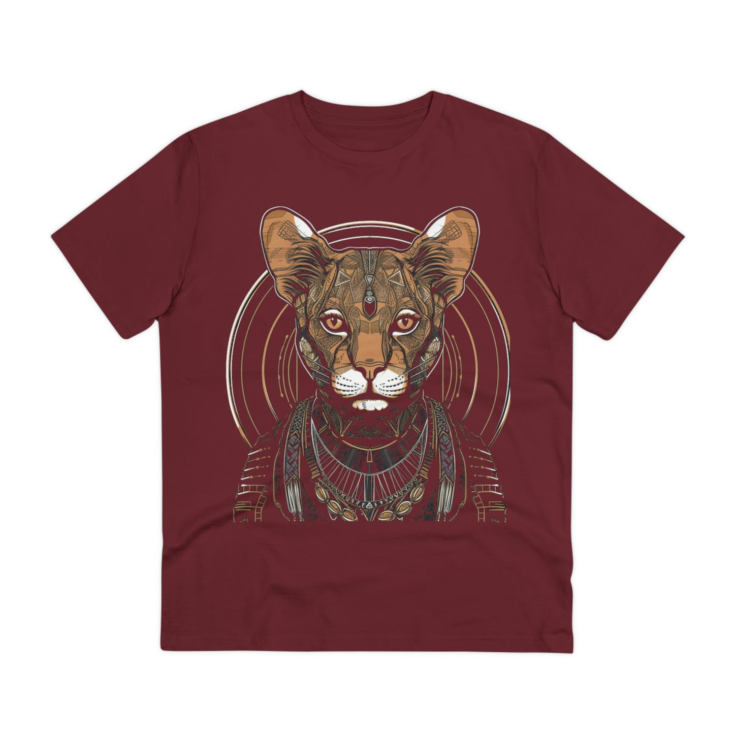 Boho Elegance: 100% Organic Custom Cat T-shirt - Unisex 'Silence' Design