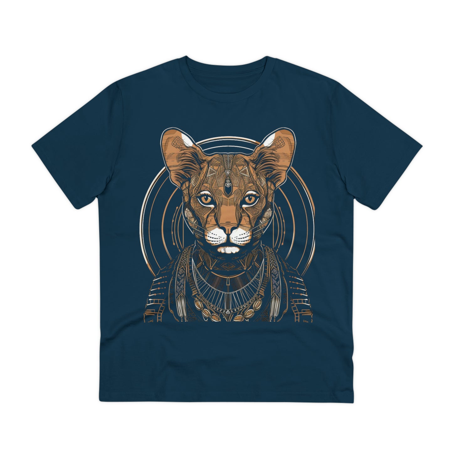 Boho Elegance: 100% Organic Custom Cat T-shirt - Unisex 'Silence' Design