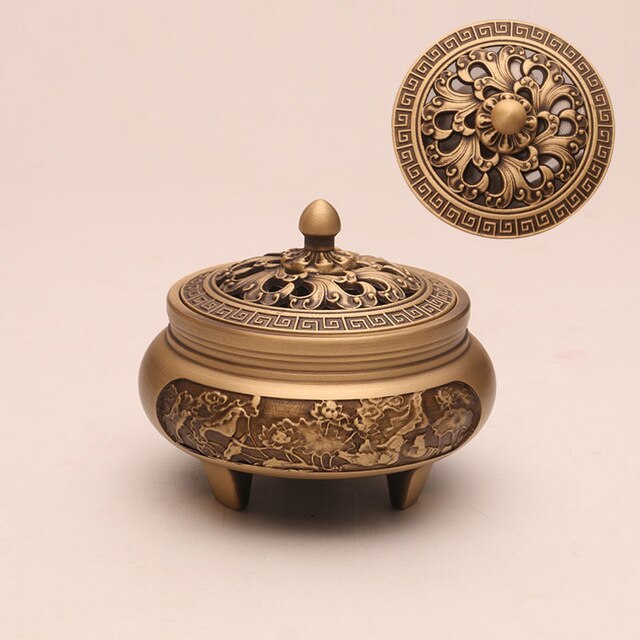 Antique Copper Incense Burner: Zen Xuande Custom Carved Design