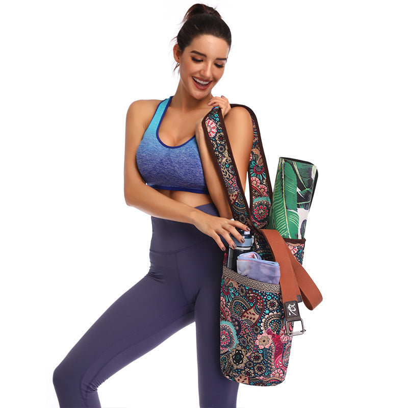 Casual Fashion Yoga Mat Bag Backpack with Large Zipper Pocket