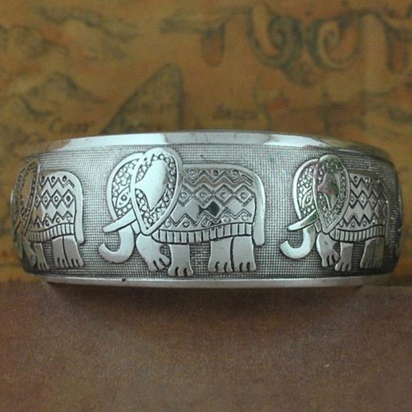 Tibetan Elephant Charm: Silver-Plated Bracelets