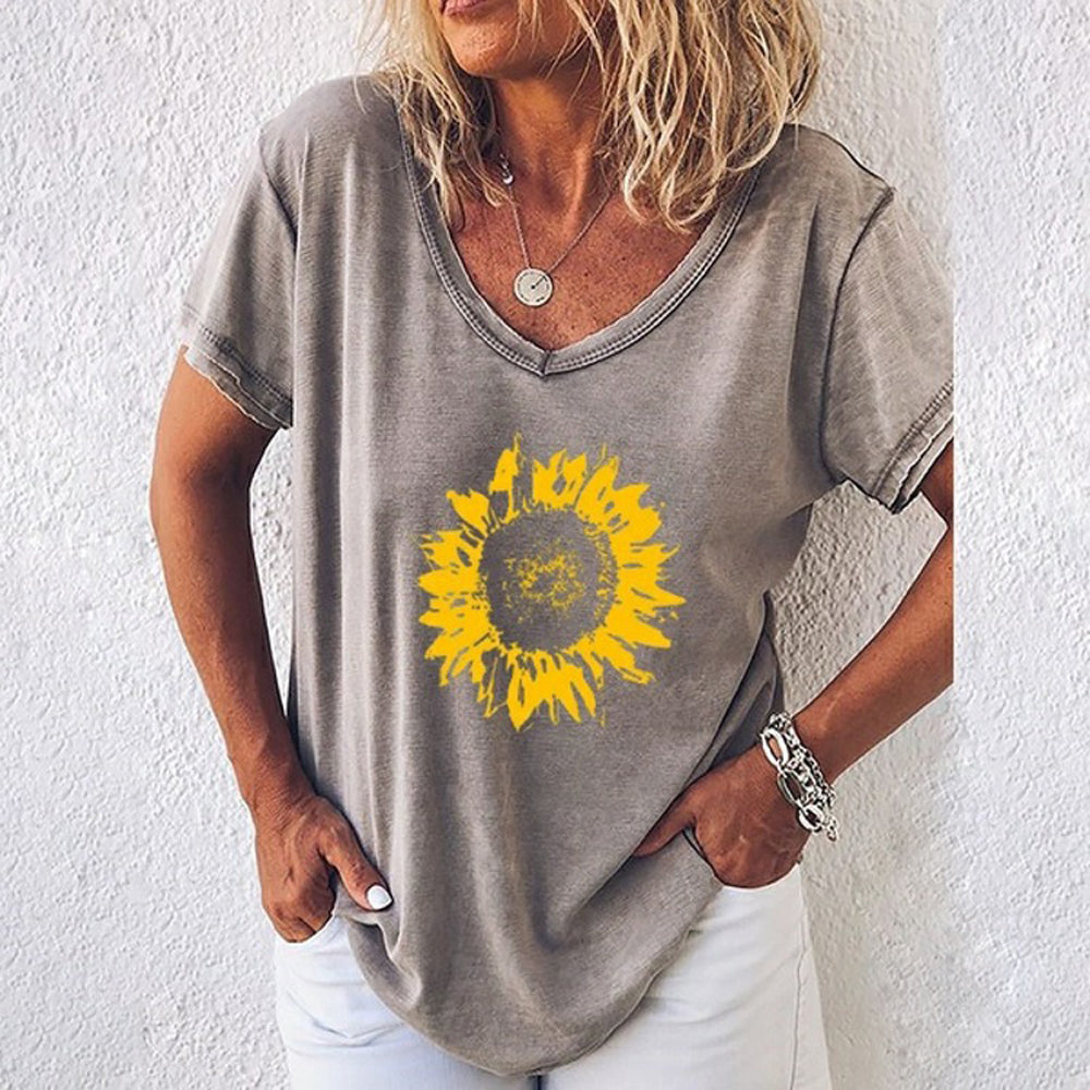 Sunny Style: Custom Sunflower Design T-Shirts in 100% Cotton