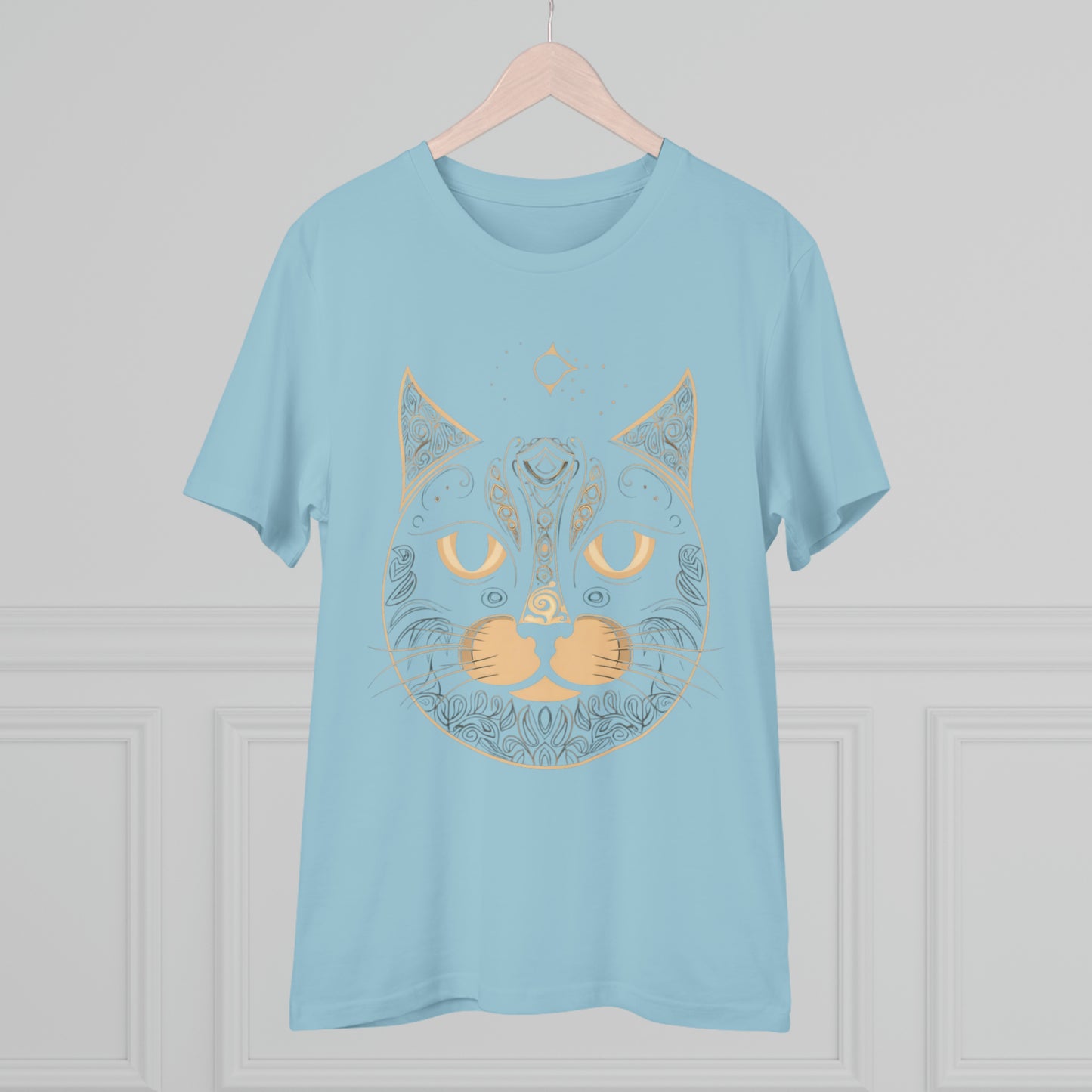 Zen-Inspired: 100% Organic Custom Cat T-shirt - Unisex Bohemian Style