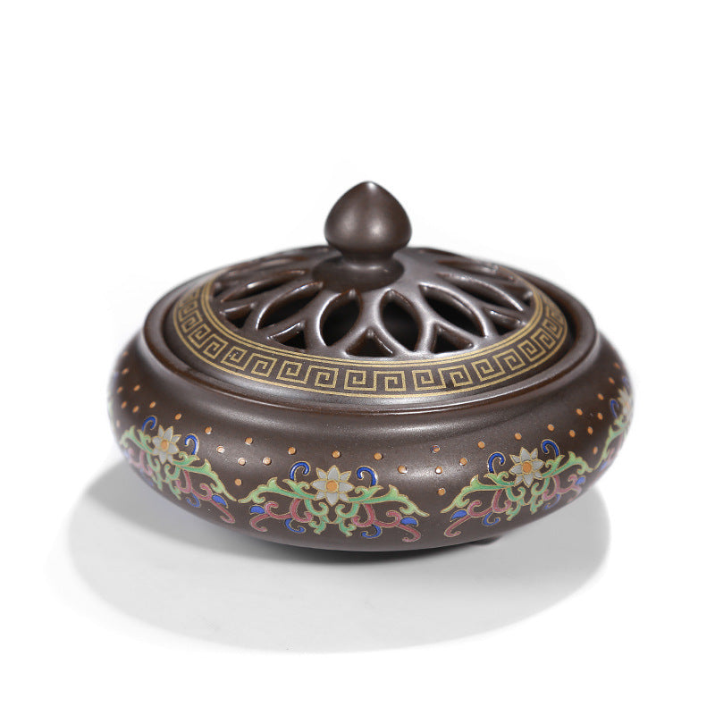 Ceramic Cloisonne Incense Burner: Elegance Reverie Enamel