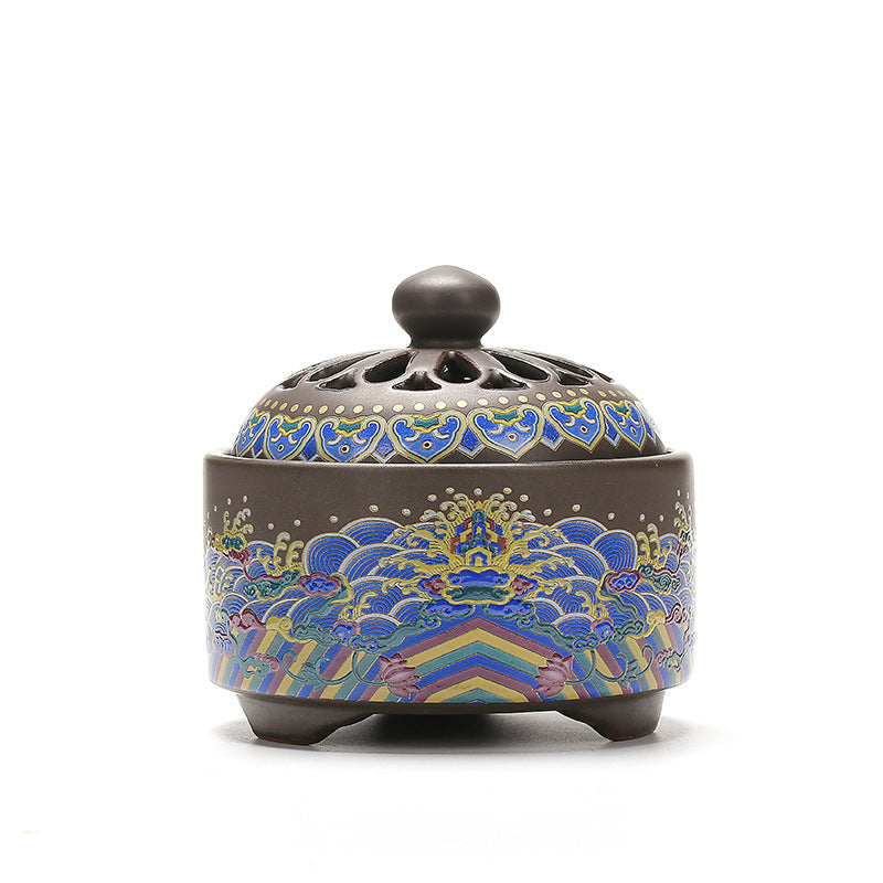 Ceramic Cloisonne Incense Burner: Elegance Reverie Enamel