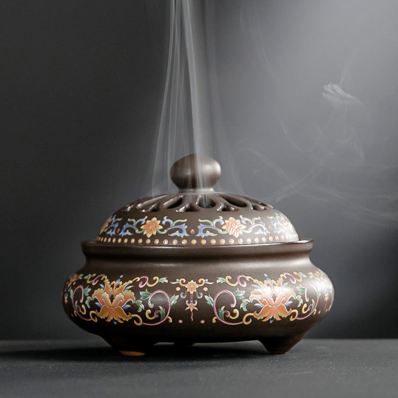 Ceramic Cloisonne Incense Burner: Elegance Reverie Enamel