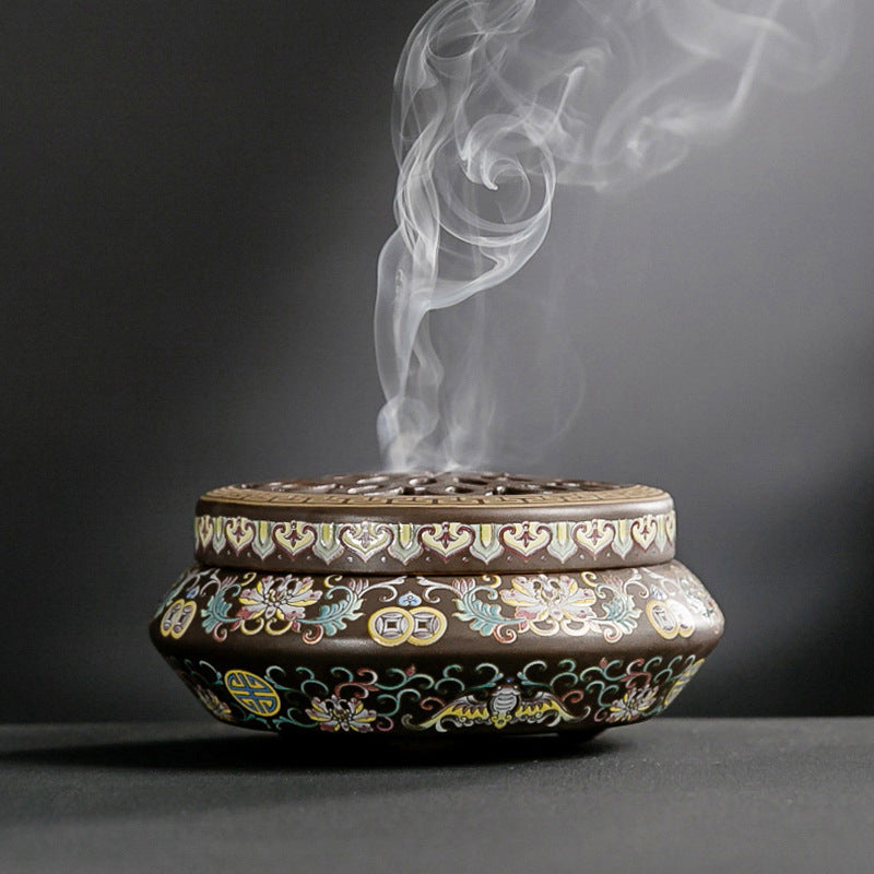 Ceramic Cloisonne Incense Burner: Elegance Reverie Enamel