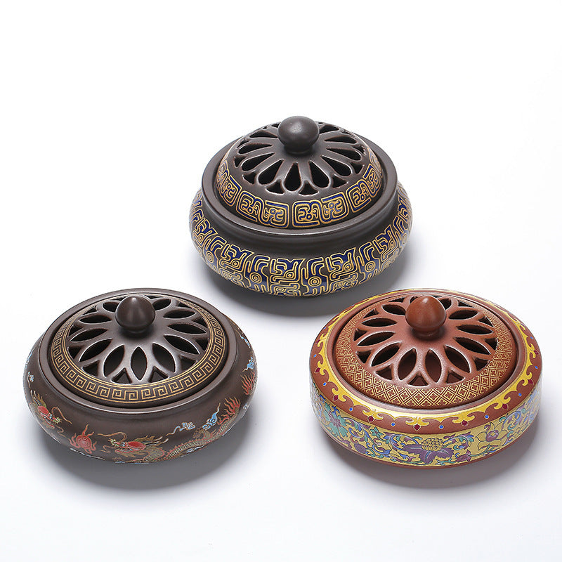 Ceramic Cloisonne Incense Burner: Elegance Reverie Enamel