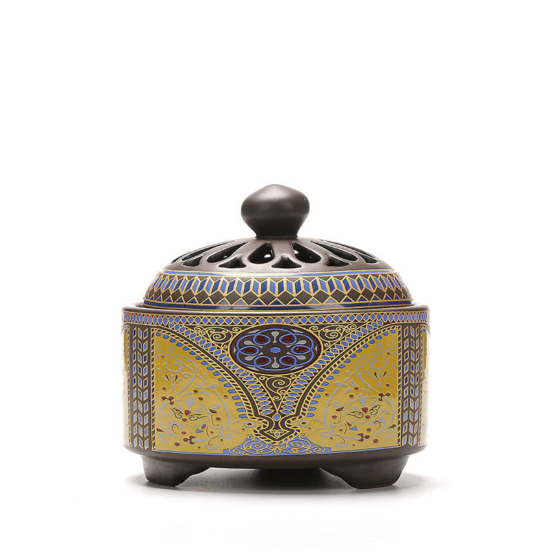 Ceramic Cloisonne Incense Burner: Elegance Reverie Enamel