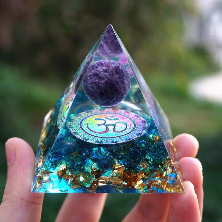 Natural Tiger Eye Orgonite Pyramid: Healing Crystals, Reiki Chakra Energy Generator