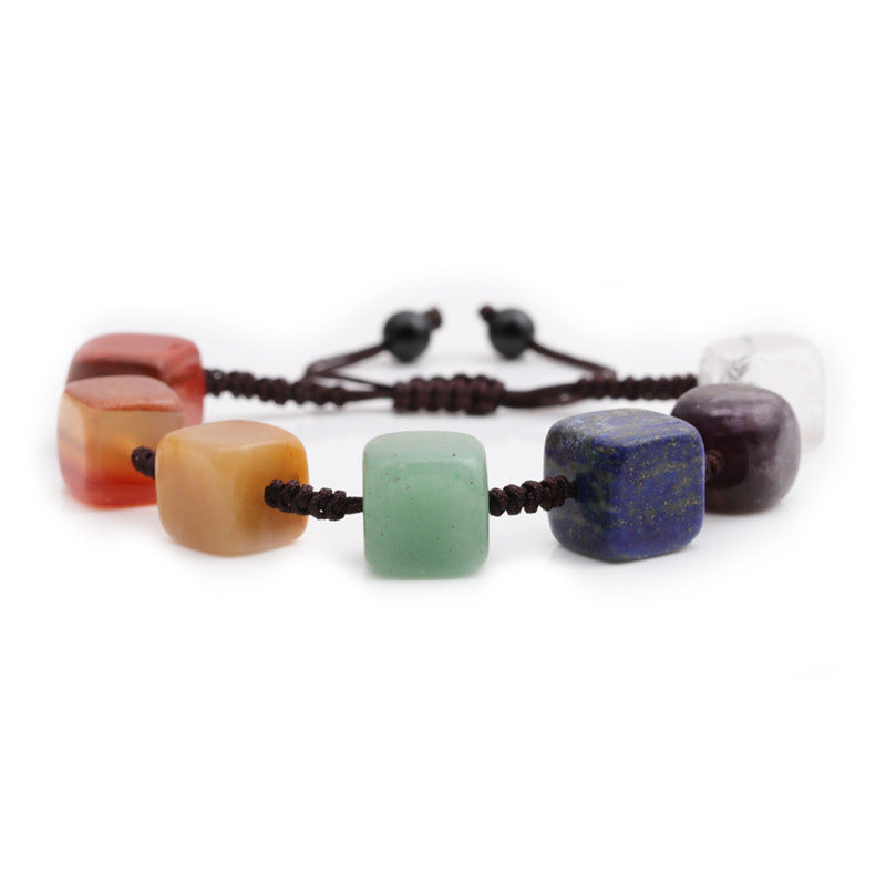 Seven Chakra Square Woven Bracelet: Meditation and Healing