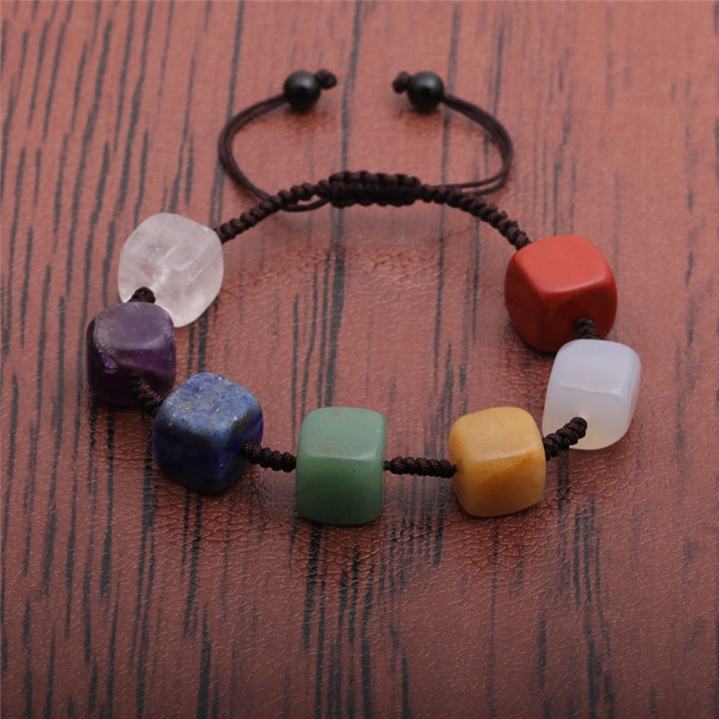 Seven Chakra Square Woven Bracelet: Meditation and Healing