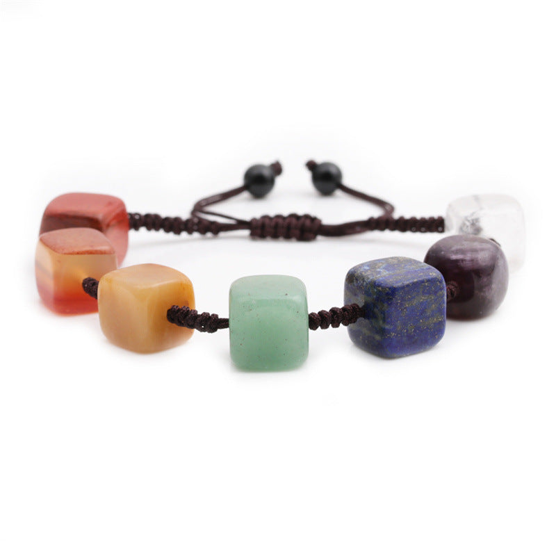 Seven Chakra Square Woven Bracelet: Meditation and Healing