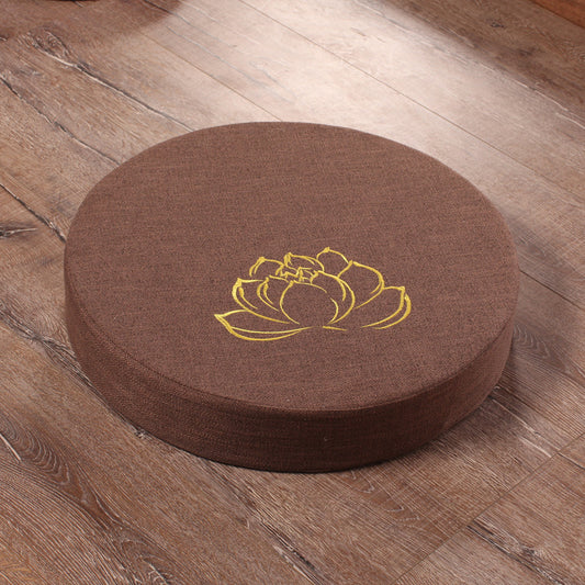 Embroidered Linen Lotus Meditation Futon