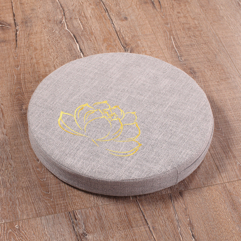 Embroidered Linen Lotus Meditation Futon