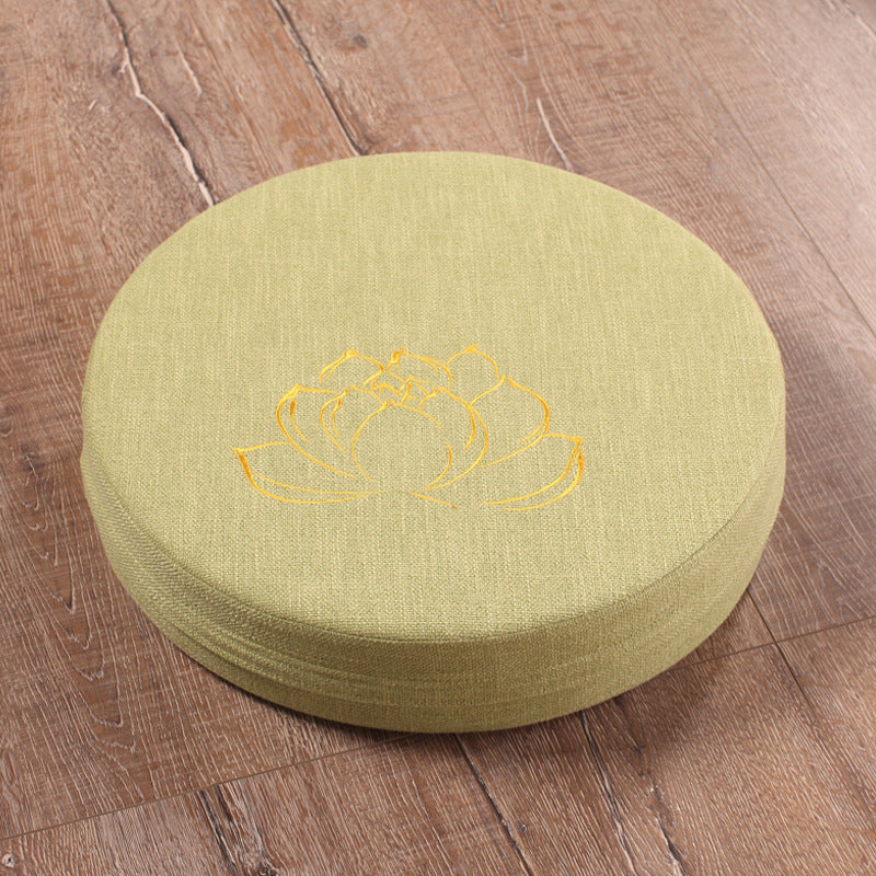 Embroidered Linen Lotus Meditation Futon