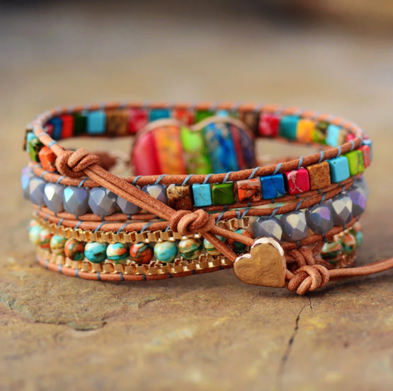 Aura Wrap: The 7 Chakra Leather-Wrapped Bracelet