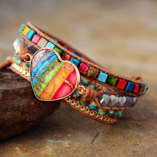 Aura Wrap: The 7 Chakra Leather-Wrapped Bracelet