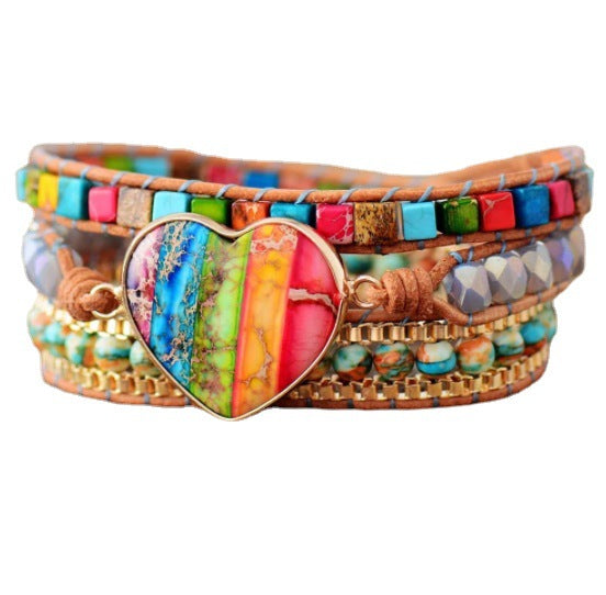 Aura Wrap: The 7 Chakra Leather-Wrapped Bracelet