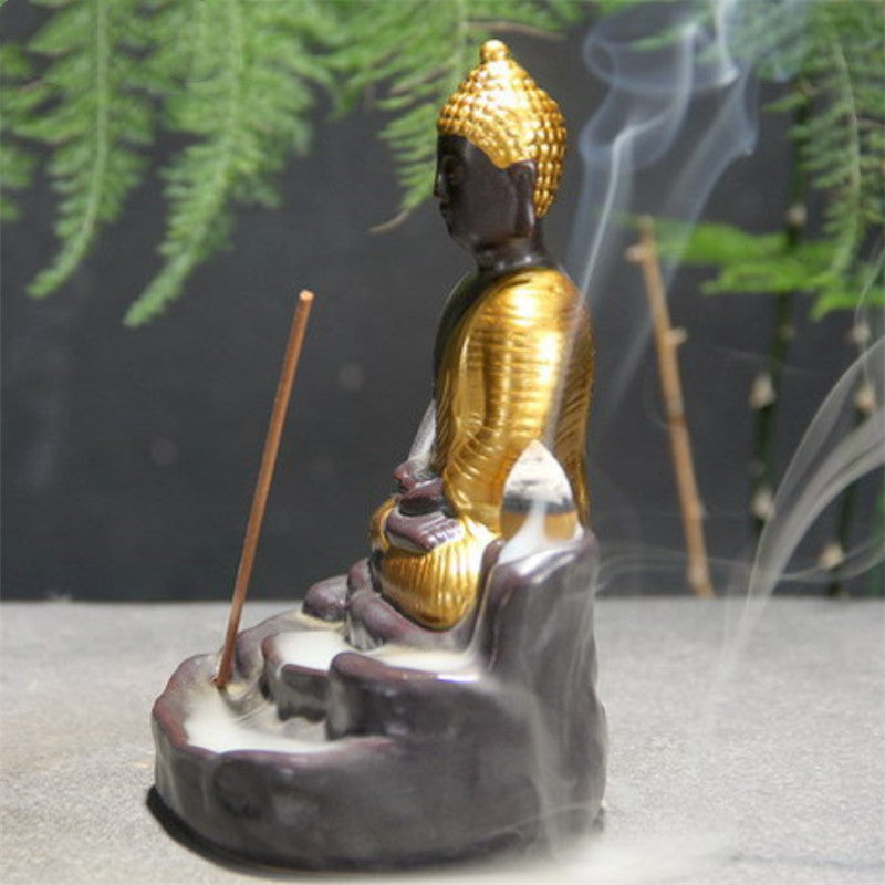 Buddha Incense Burner: Choose from Bronze or Gold Styles