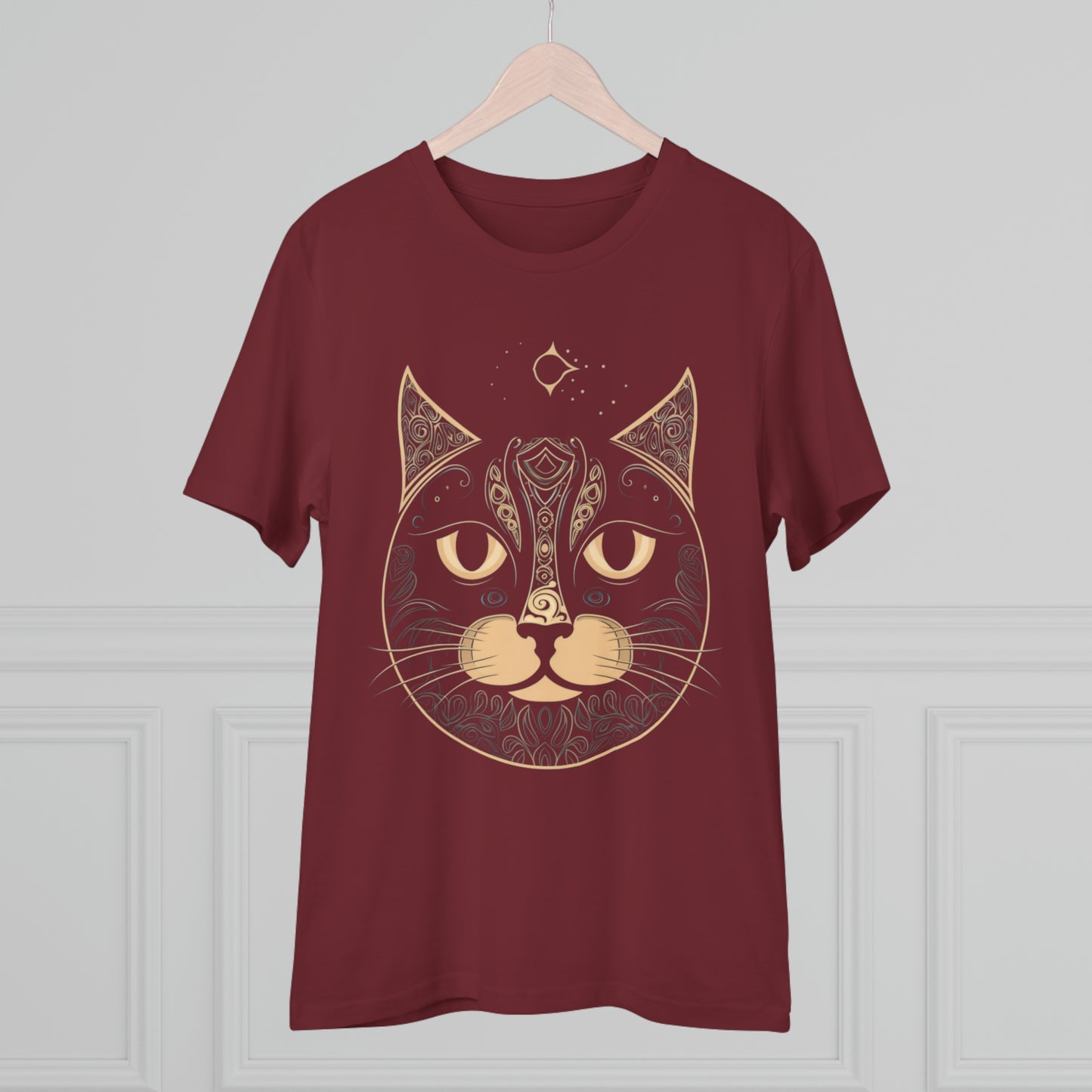 Zen-Inspired: 100% Organic Custom Cat T-shirt - Unisex Bohemian Style