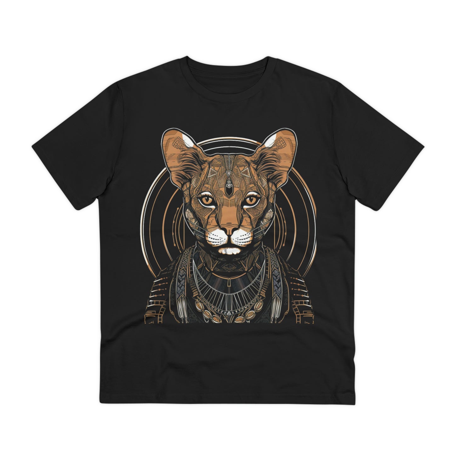 Boho Elegance: 100% Organic Custom Cat T-shirt - Unisex 'Silence' Design