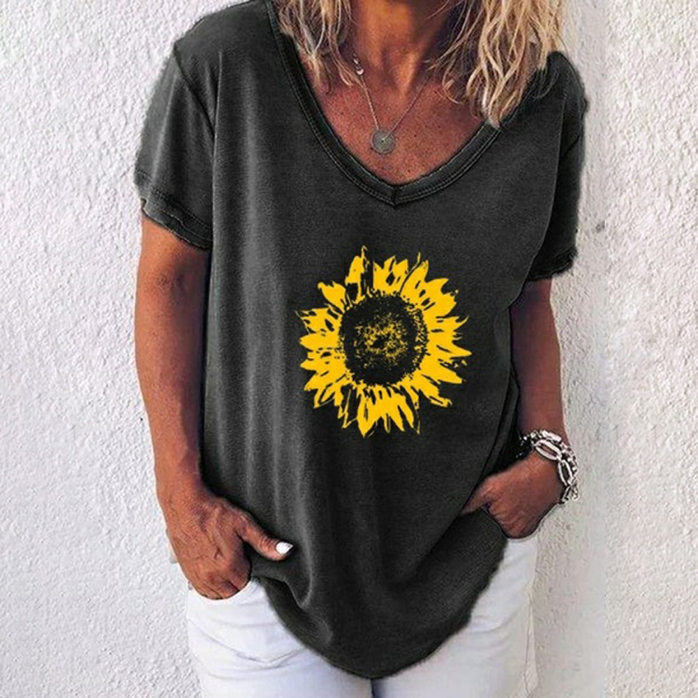 Sunny Style: Custom Sunflower Design T-Shirts in 100% Cotton