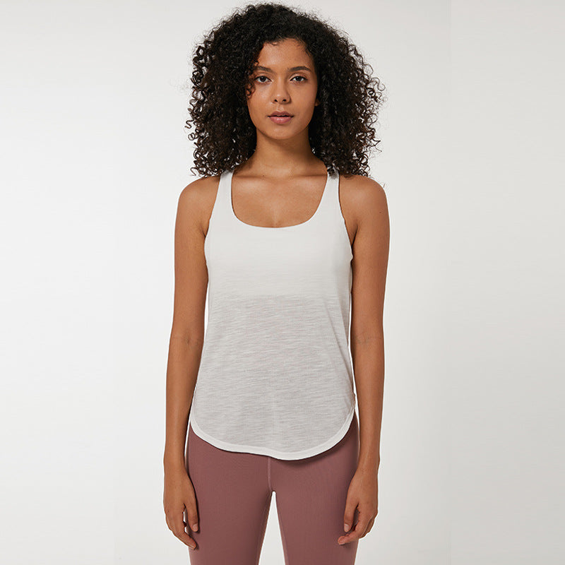 Yoga Running Fitness Tank Tops: Open Cross-Back Design