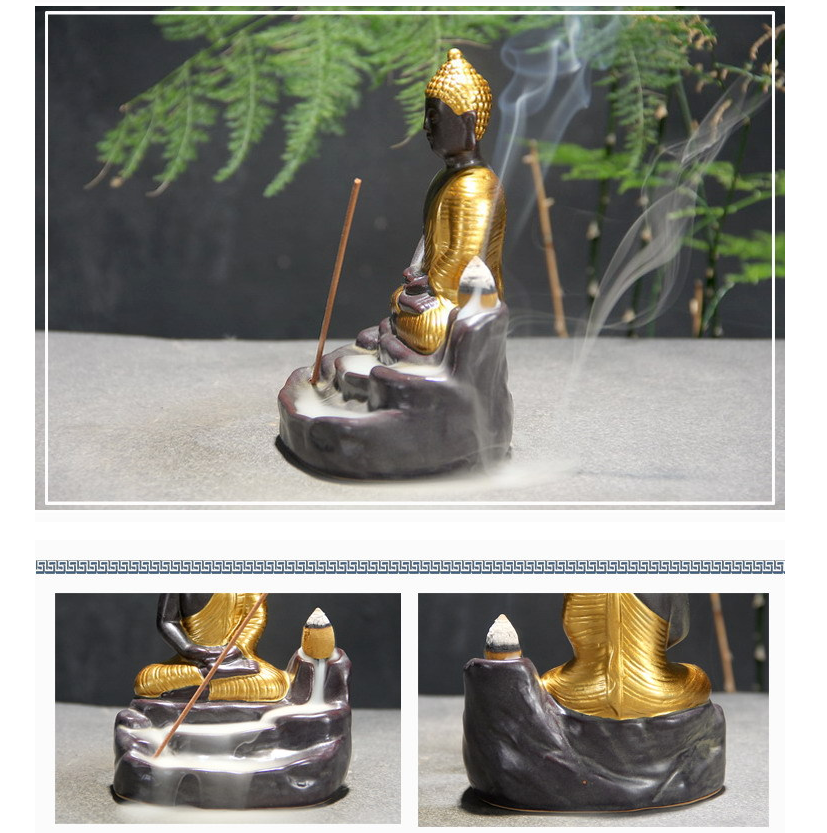 Buddha Incense Burner: Choose from Bronze or Gold Styles