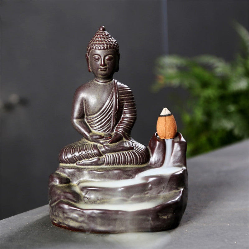 Buddha Incense Burner: Choose from Bronze or Gold Styles