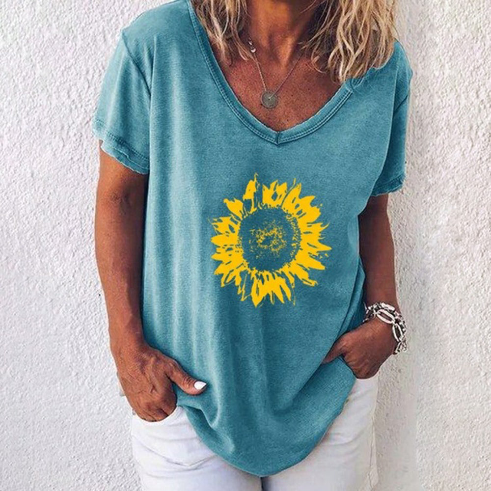 Sunny Style: Custom Sunflower Design T-Shirts in 100% Cotton