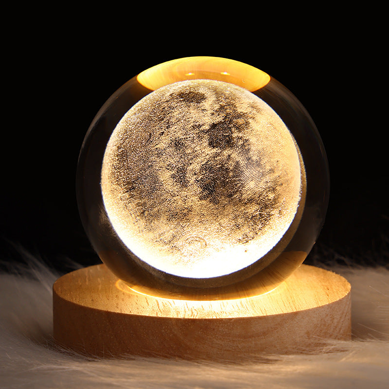 Starry Sky and Planets Moon Crystal Ball Projection Night Lamp