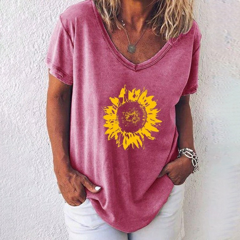 Sunny Style: Custom Sunflower Design T-Shirts in 100% Cotton