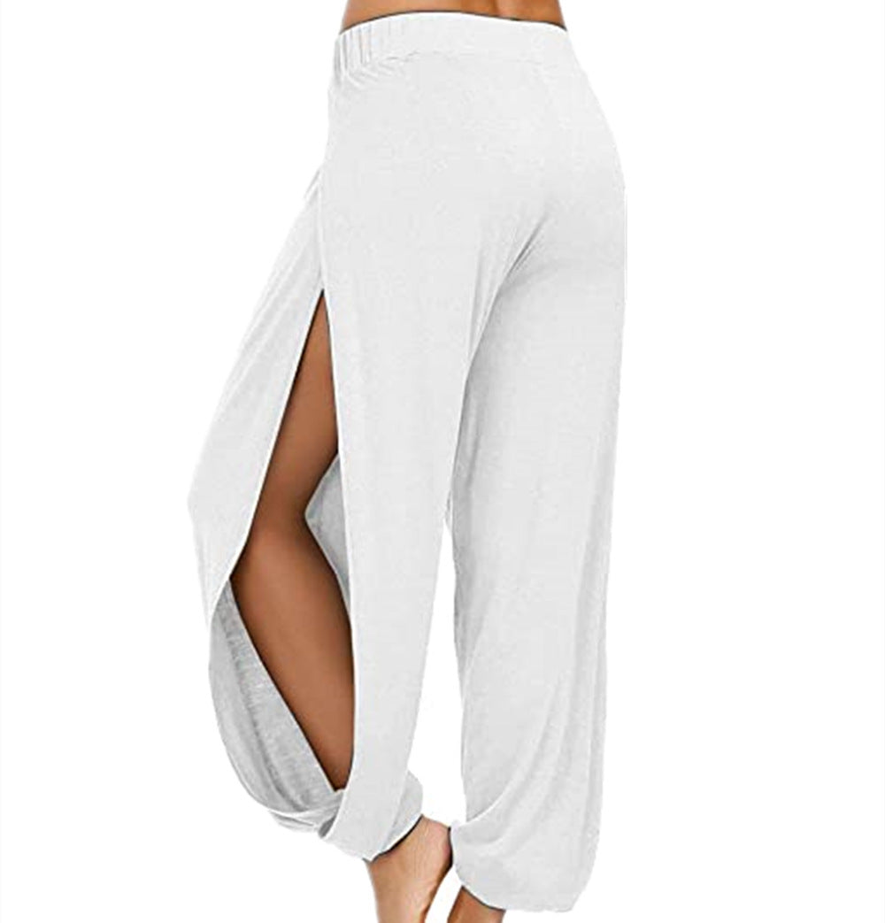 Stylish & Comfortable: Milk Silk Side Split Yoga Pants (S-3XL)