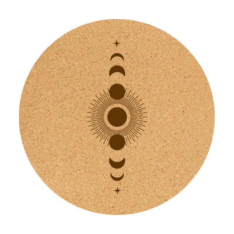 Sun and Moon Cork Meditation Mat: Eco-Friendly and Durable