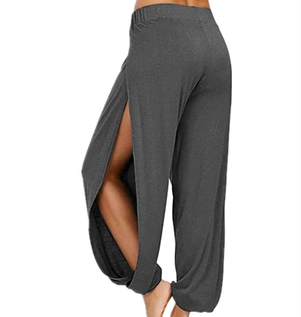 Stylish & Comfortable: Milk Silk Side Split Yoga Pants (S-3XL)