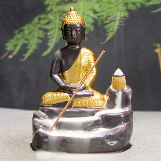 Buddha Incense Burner: Choose from Bronze or Gold Styles