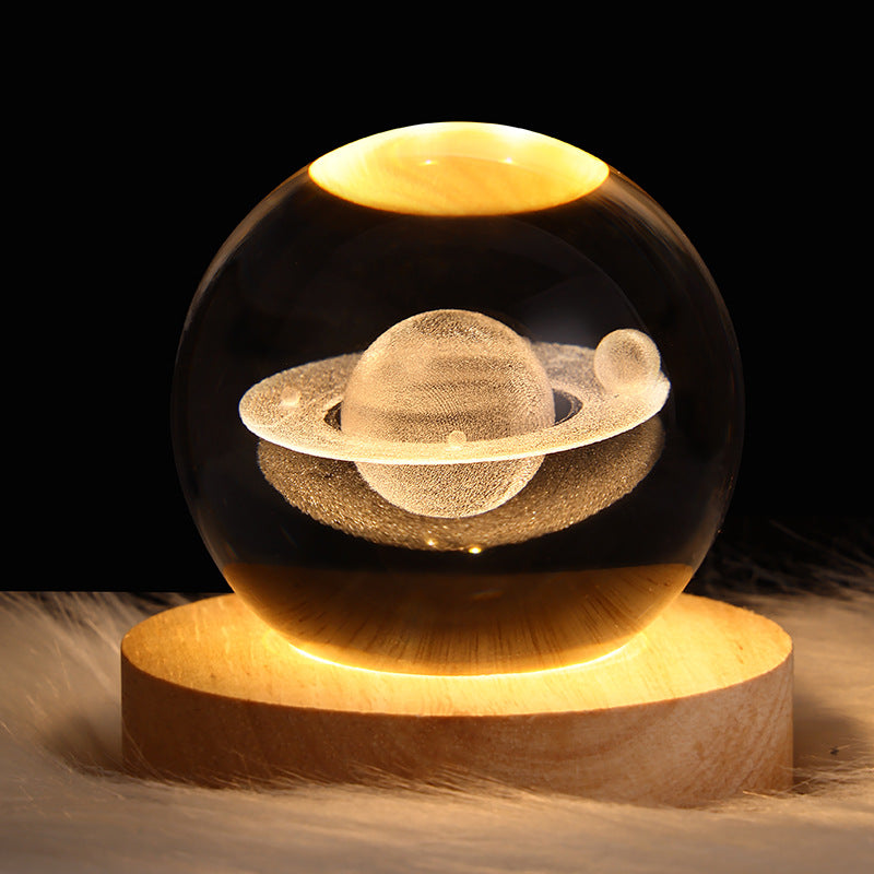 Starry Sky and Planets Moon Crystal Ball Projection Night Lamp