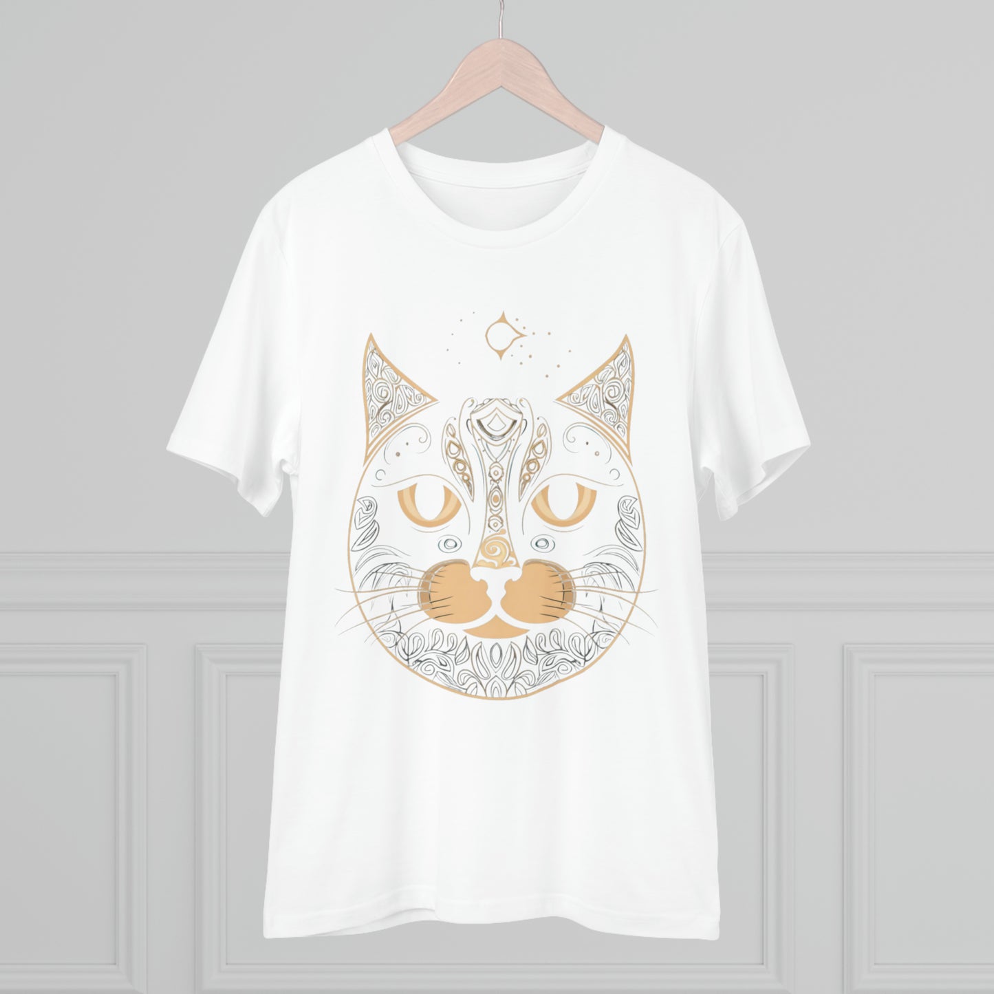 Zen-Inspired: 100% Organic Custom Cat T-shirt - Unisex Bohemian Style