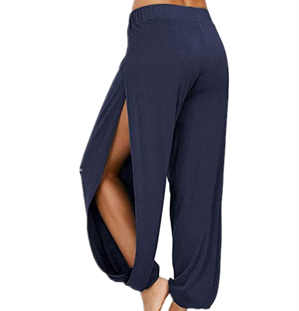 Stylish & Comfortable: Milk Silk Side Split Yoga Pants (S-3XL)