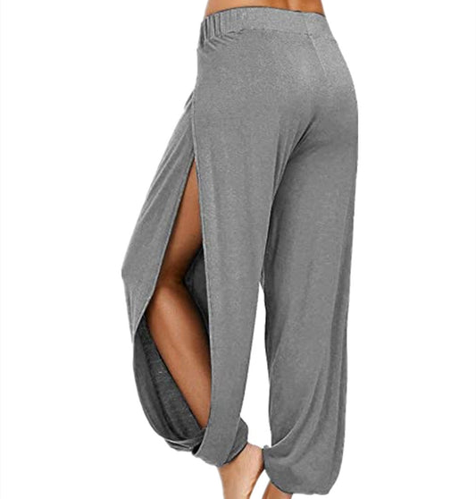 Stylish & Comfortable: Milk Silk Side Split Yoga Pants (S-3XL)