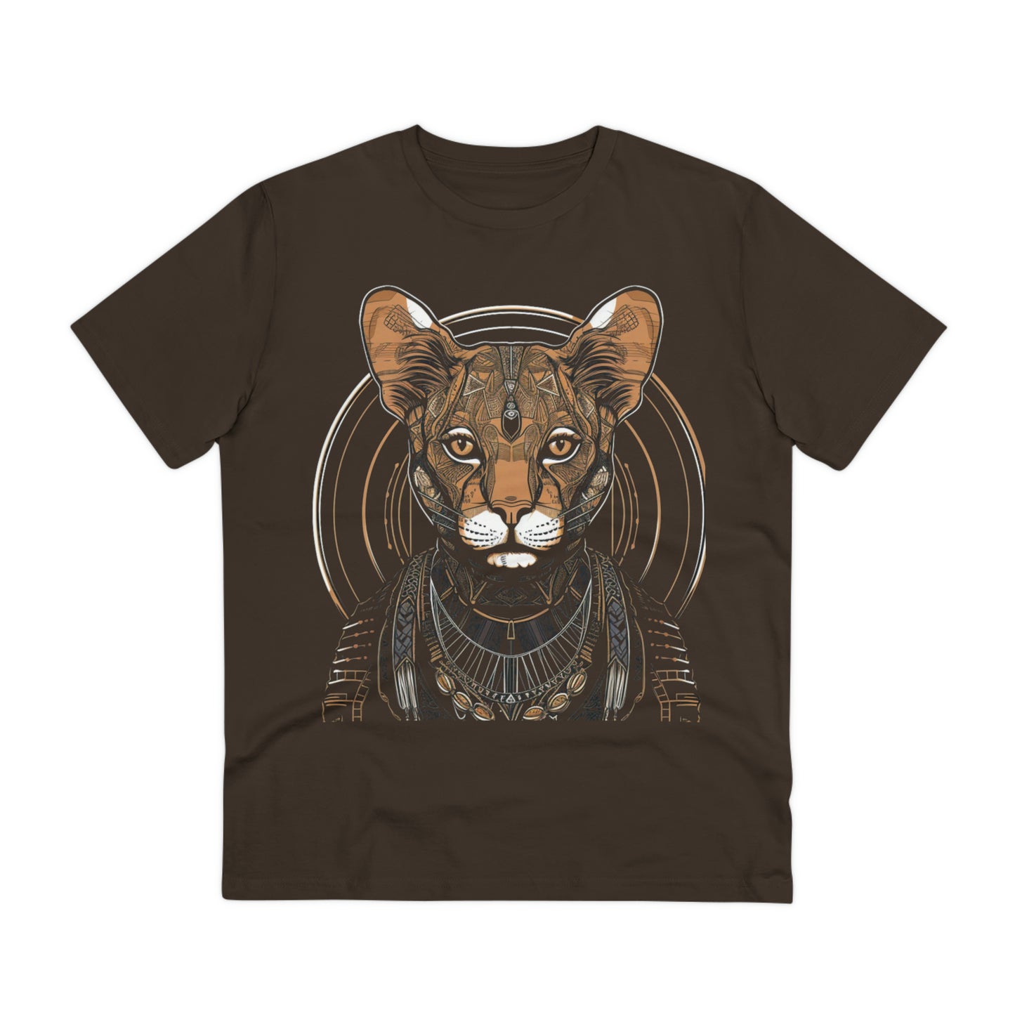 Boho Elegance: 100% Organic Custom Cat T-shirt - Unisex 'Silence' Design