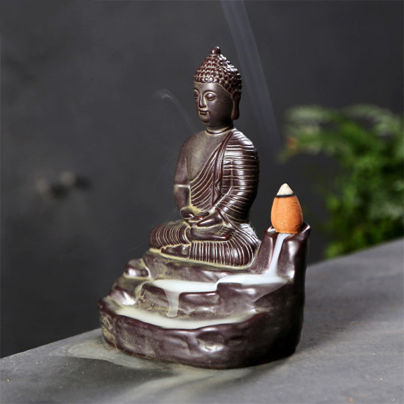 Buddha Incense Burner: Choose from Bronze or Gold Styles