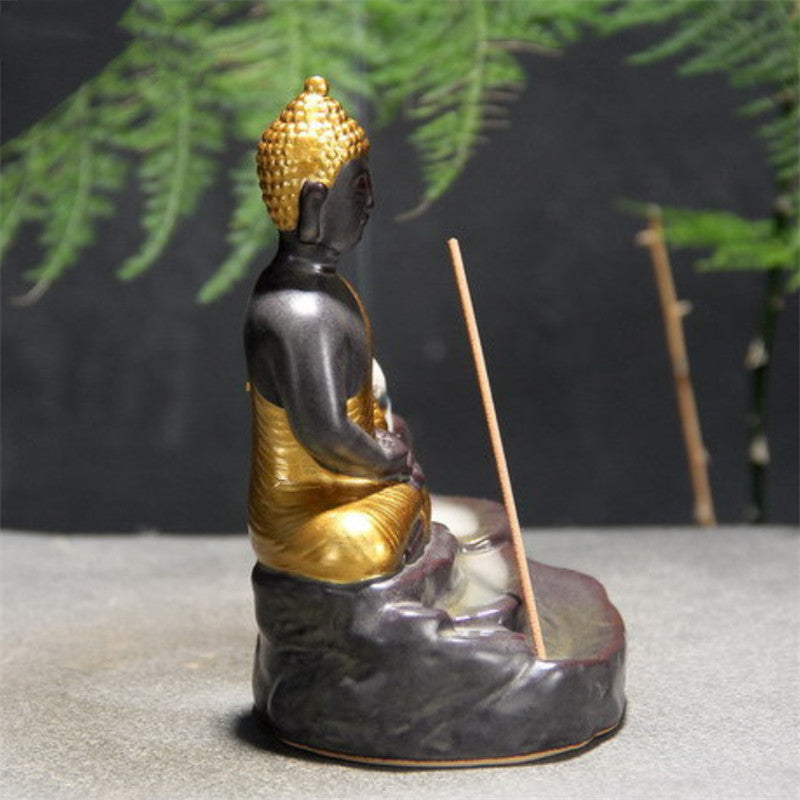 Buddha Incense Burner: Choose from Bronze or Gold Styles