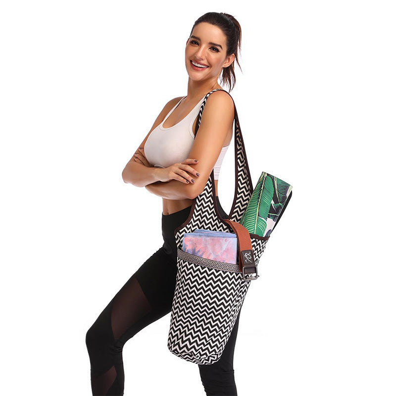 Casual Fashion Yoga Mat Bag Backpack with Large Zipper Pocket