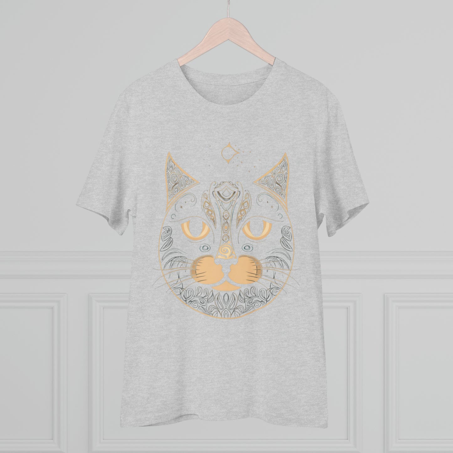 Zen-Inspired: 100% Organic Custom Cat T-shirt - Unisex Bohemian Style