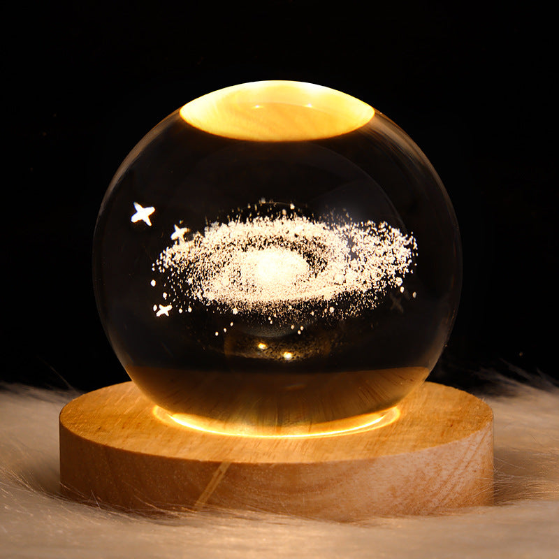 Starry Sky and Planets Moon Crystal Ball Projection Night Lamp