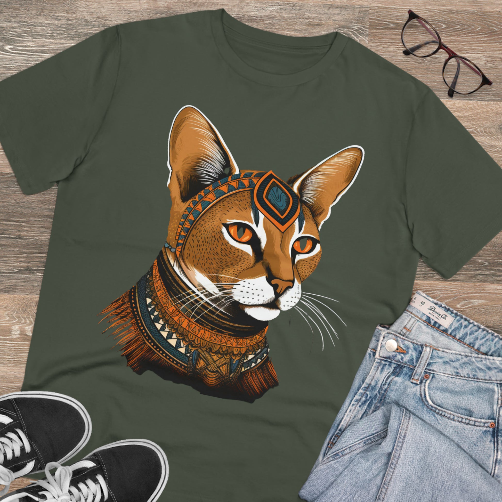 100% Organic Custom Cat T-shirt - Unisex